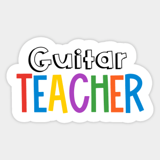 Rainbow Guitar Teacher Sticker